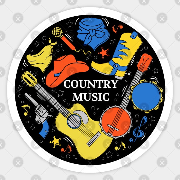 country music concept Sticker by Mako Design 